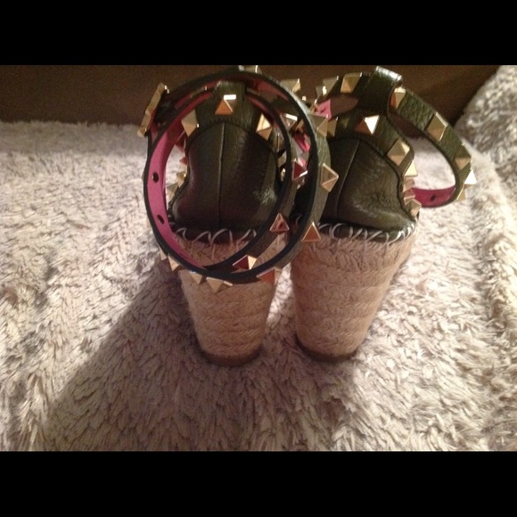 Valentino Rockstud Espadrille Wedges - Picture 7 of 8